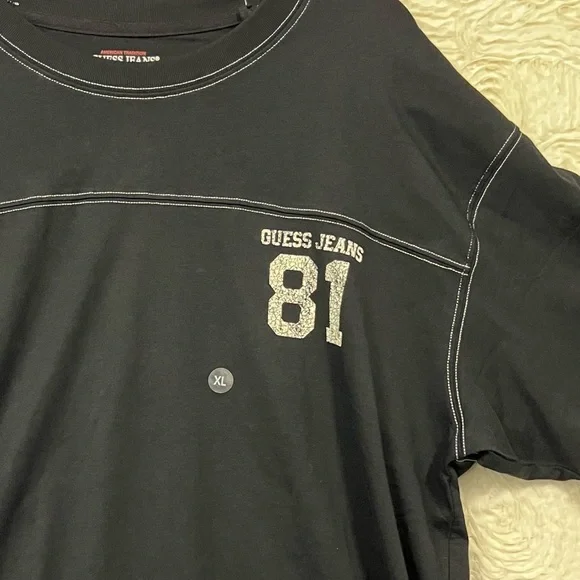NEW GUESS ORIGINALS Oversized Fit Black Streetwear Casual T-shirt Men’s XL - Picture 3 of 6